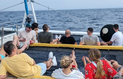 Deep conversations during our sailing trip