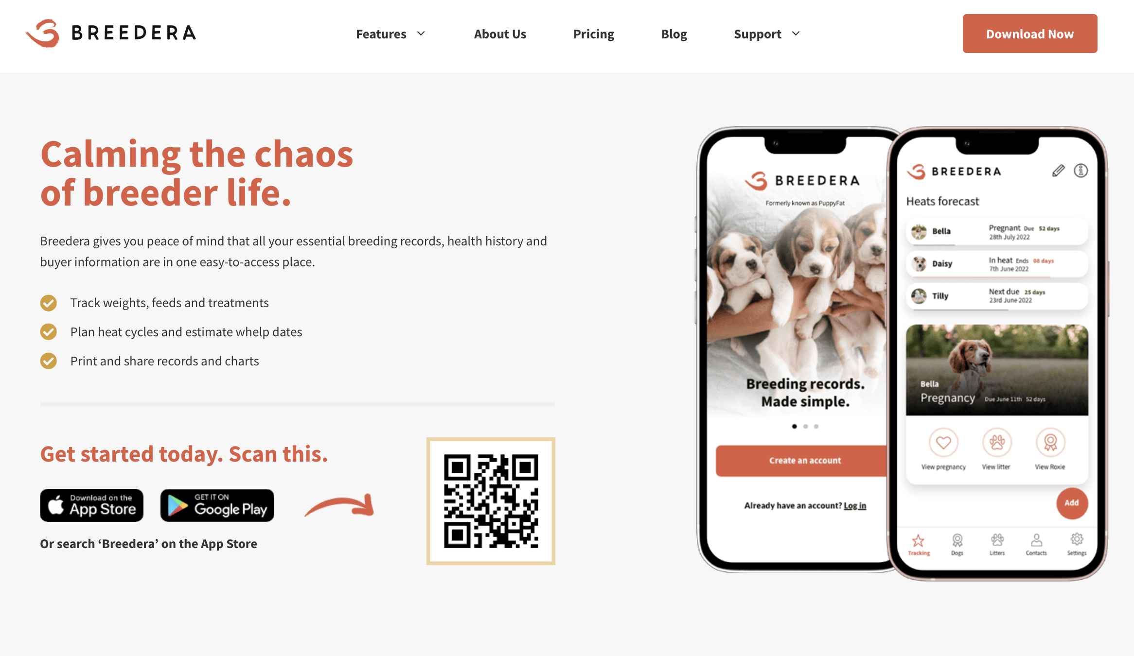 Breedera website before the acquisition
